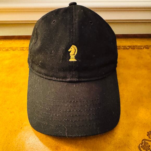 Lord Abbett Knight Chess Piece Black Adjustable Cotton Baseball Cap Hat - Picture 1 of 4
